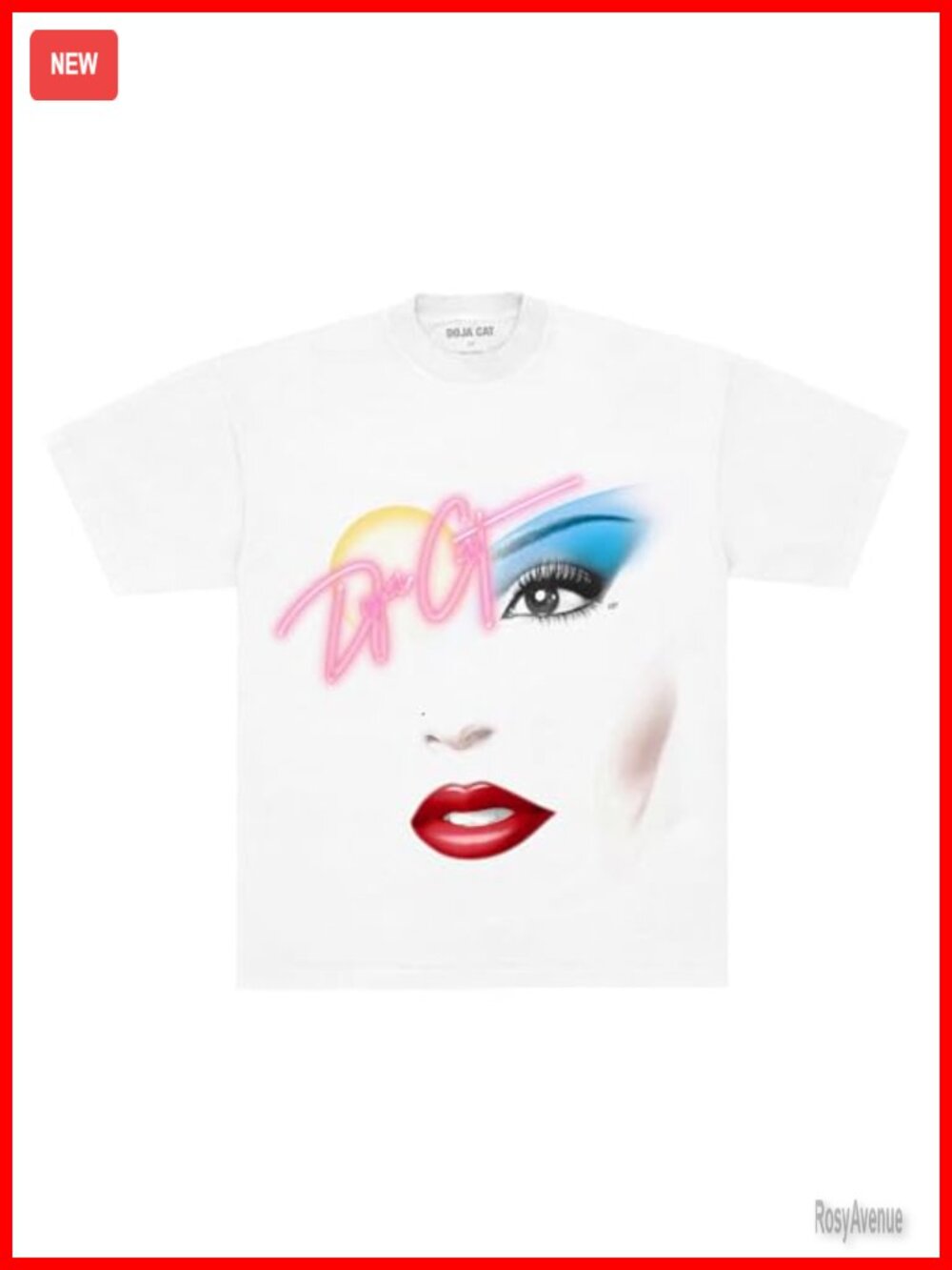 Doja Cat Official Serving Face Graphic Tee Short Sleeve Crew Neck Cotton